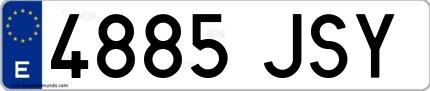 Ejemplo de matrícula española 4885 JSY