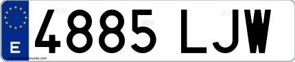 Ejemplo de matrícula española 4885 LJW