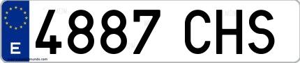Ejemplo de matrícula española 4887 CHS