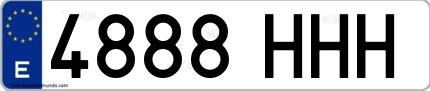 Ejemplo de matrícula española 4888 HHH