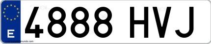 Ejemplo de matrícula española 4888 HVJ