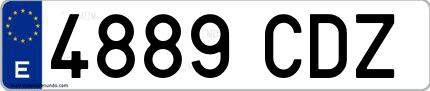 Ejemplo de matrícula española 4889 CDZ