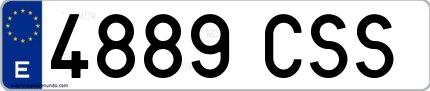 Ejemplo de matrícula española 4889 CSS