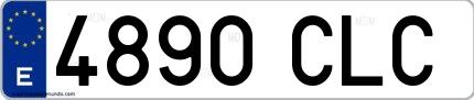 Ejemplo de matrícula española 4890 CLC