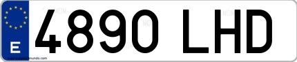 Ejemplo de matrícula española 4890 LHD