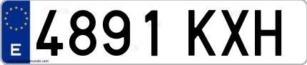 Ejemplo de matrícula española 4891 KXH