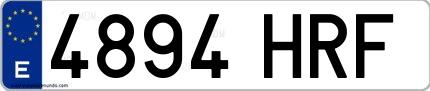 Ejemplo de matrícula española 4894 HRF