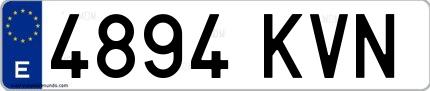 Ejemplo de matrícula española 4894 KVN