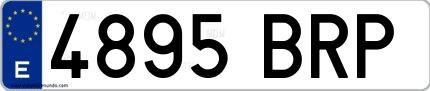 Ejemplo de matrícula española 4895 BRP
