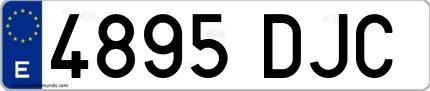 Ejemplo de matrícula española 4895 DJC