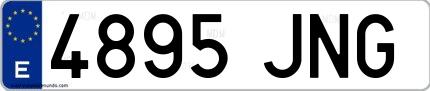 Ejemplo de matrícula española 4895 JNG