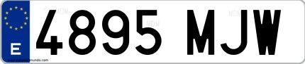 Ejemplo de matrícula española 4895 MJW