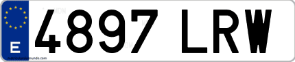 Ejemplo de matrícula de coche ordinaria 4897 LRW