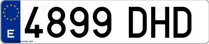 Ejemplo de matrícula española 4899 DHD