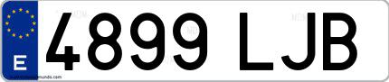 Ejemplo de matrícula española 4899 LJB