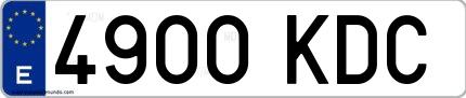 Ejemplo de matrícula española 4900 KDC