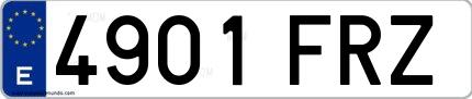 Ejemplo de matrícula española 4901 FRZ