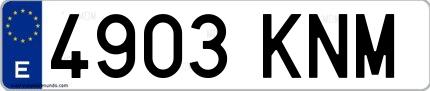Ejemplo de matrícula española 4903 KNM