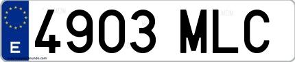 Ejemplo de matrícula española 4903 MLC