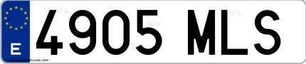 Ejemplo de matrícula española 4905 MLS