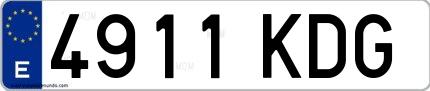 Ejemplo de matrícula española 4911 KDG