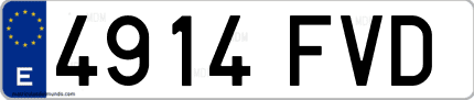 Ejemplo de matrícula de coche ordinaria 4914 FVD