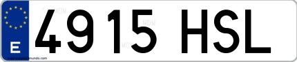 Ejemplo de matrícula española 4915 HSL