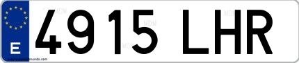 Ejemplo de matrícula española 4915 LHR