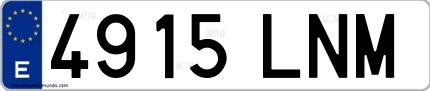 Ejemplo de matrícula española 4915 LNM