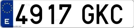 Ejemplo de matrícula española 4917 GKC