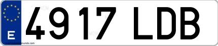 Ejemplo de matrícula española 4917 LDB