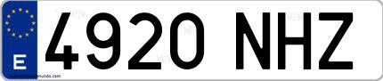 Ejemplo de matrícula española 4920 NHZ