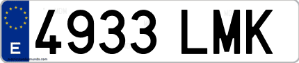 Ejemplo de matrícula de coche ordinaria 4933 LMK