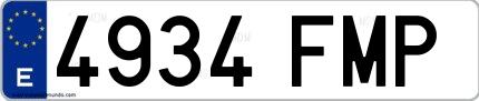 Ejemplo de matrícula española 4934 FMP