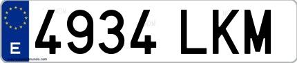 Ejemplo de matrícula española 4934 LKM