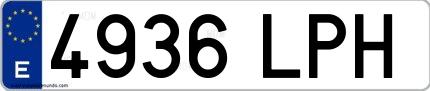 Ejemplo de matrícula española 4936 LPH