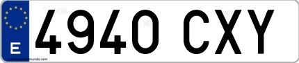 Ejemplo de matrícula española 4940 CXY
