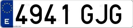 Ejemplo de matrícula española 4941 GJG