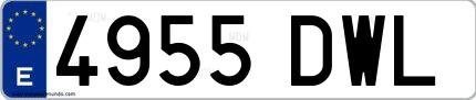 Ejemplo de matrícula española 4955 DWL