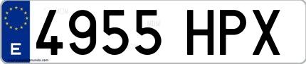 Ejemplo de matrícula española 4955 HPX