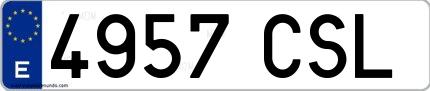 Ejemplo de matrícula española 4957 CSL