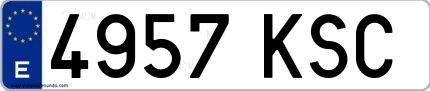 Ejemplo de matrícula española 4957 KSC