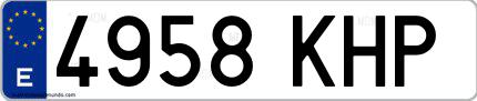 Ejemplo de matrícula española 4958 KHP