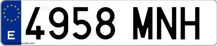 Ejemplo de matrícula española 4958 MNH