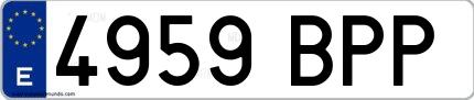 Ejemplo de matrícula española 4959 BPP