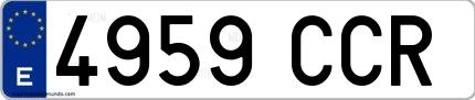 Ejemplo de matrícula española 4959 CCR
