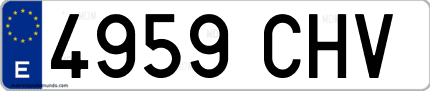 Ejemplo de matrícula de coche ordinaria 4959 CHV