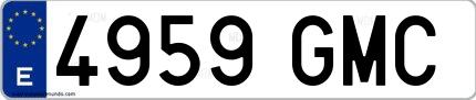 Ejemplo de matrícula española 4959 GMC