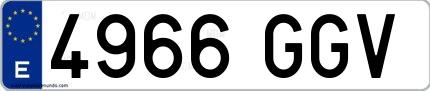 Ejemplo de matrícula española 4966 GGV