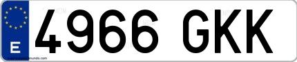 Ejemplo de matrícula española 4966 GKK